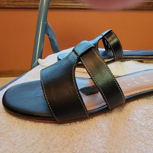 Cole Haan Mesi black womens flat slide sandals 8